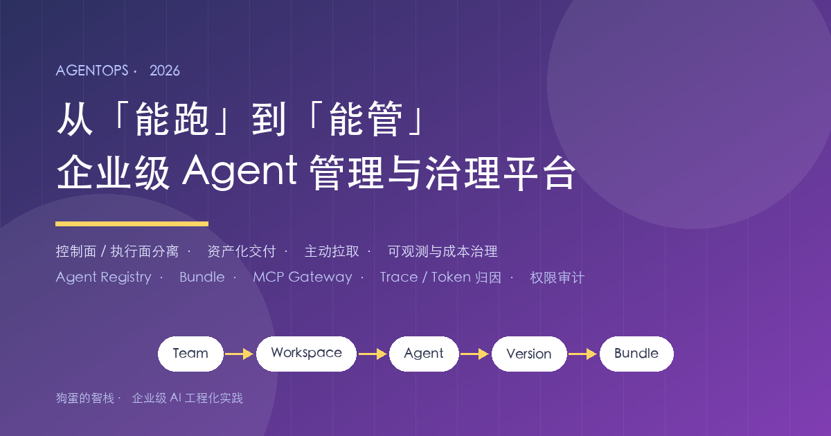 从「能跑」到「能管」:企业级 Agent 管理与治理平台架构全解