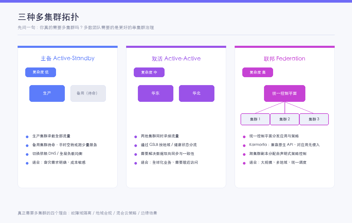 三种多集群拓扑与适用场景